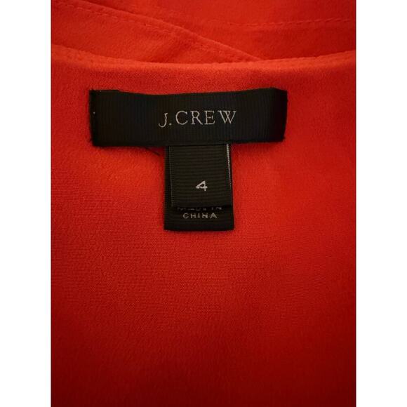 J.Crew Silk Cold Shoulder Flutter Sleeve Top Blouse Women’s Size 4 Orange Red - Picture 4 of 5
